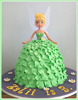 Tinkerbell Floral Green Dress Cake
