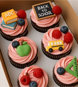 Berry Back to School Cupcakes