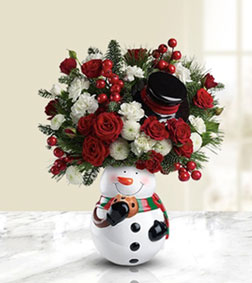 Blooming Snowman Bouquet, Christmas Gifts