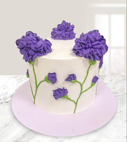 Blue Floral Art Cake