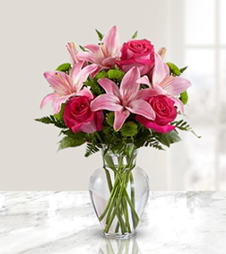 Breezy Pink Bouquet, Flowers