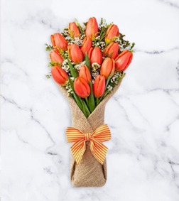 Bright Cheers Tulip Bouquet, Flowers