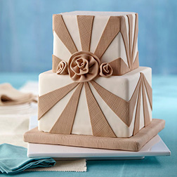 Burlap And Roses Cake