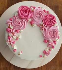 Pink Floral Wreath Cake