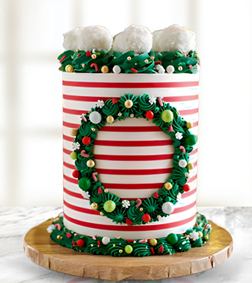 Candy Cane Wreath Cake