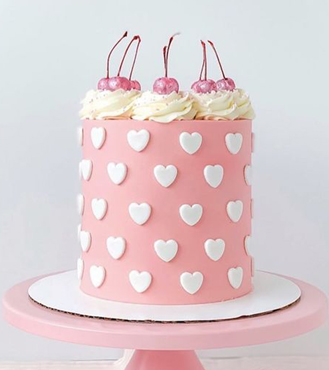 Charming Pink Valentine's Cake