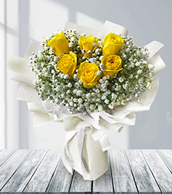 Charming Yellow Rose Bouquet, Get Well