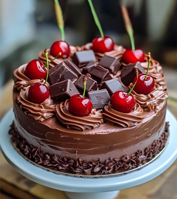 Choco-Cherry Burst Cake