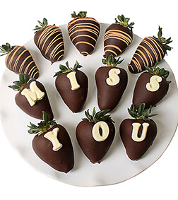 Chocolate Dipped Miss You Berry Gram, Chocolate Covered Strawberries