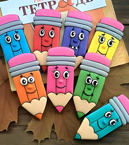 Colorful Pencil Cookies
