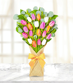Colors of Love Tulips Bouquet, Birthday