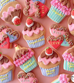 Cupcake Design Birthday Cookies, Cookies