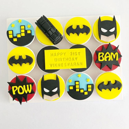 Batman Comics Birthday Cupcakes