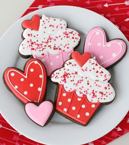 Cupcakes and Hearts Cookies