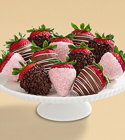 'Berry' Happy Anniversary - Dozen Dipped Strawberries, Boxes of Chocolate Covered Fruit