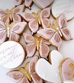 Elegant Butterfly Heart Cookies