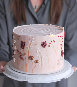 Embroidered Floral Cake