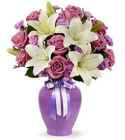 Lavender Mixed Flower Bouquet, Lillies