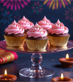 Festive Pink Glow Cupcakes