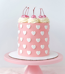 Fluttering Hearts Cake