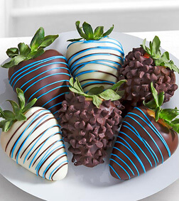 Blue Bounty - 6 Dipped Strawberries, Food Gifts