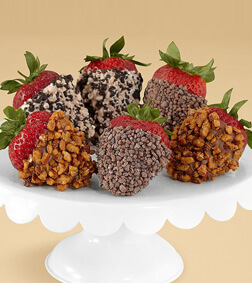 Sprinkles Overload - 6 Dipped Strawberries, Chocolate Covered Strawberries