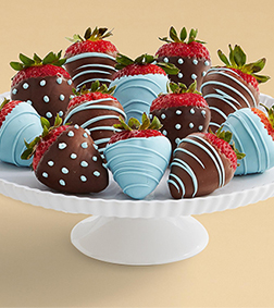 True Blue - Dozen Dipped Strawberries, Chocolate Covered Strawberries