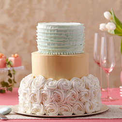 Golden Shimmer Rosette Cake