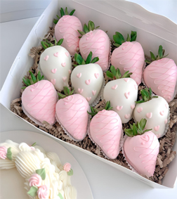 Glamorous Pink Dipped Strawberries