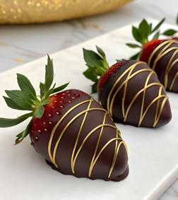 Gold-Laced Dipped Strawberries