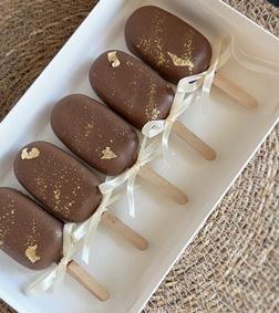 Golden Chocolate Cakesicles