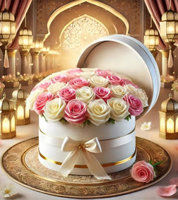 Golden Glow Rose Hatbox