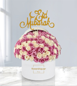 Graceful Eid Rose Hatbox