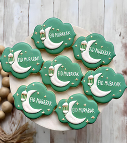 Green Eid Mubarak Cookies