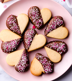 Half Dipped Heart Cookies