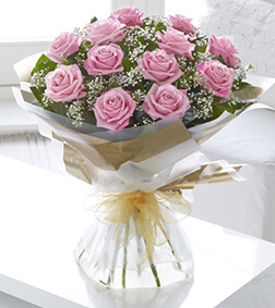 Heavenly Pink Rose Hand-tied