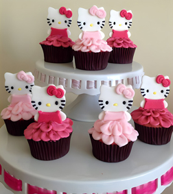 Hello Kitty Pink Cupcakes