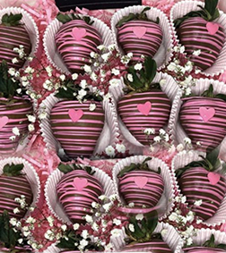 Hot Pink Romance Dipped Strawberries