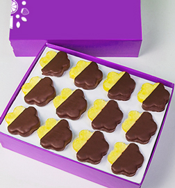 Chocolate Dipped Pineapple Daisies Box - Dozen, Gift Baskets