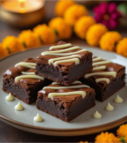 Ivory Drizzle Brownies