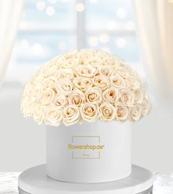 Ivory Rose Dome Hatbox