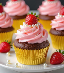 Lux Strawberry Cupcakes