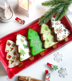 Merry Christmas Tree Cookies