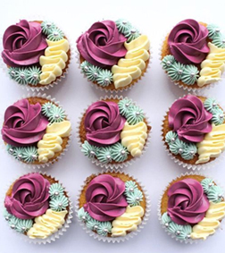 Muave Roses Cupcakes