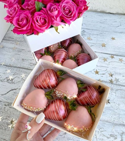 Passionate Pink Dipped Strawberries