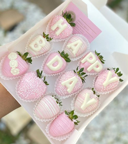 Pink Party Dipped Strawberries