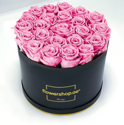 Exquisite 50 Pink Roses Hatbox