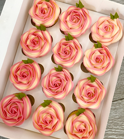 Pink Rosy Swirls Cupcakes