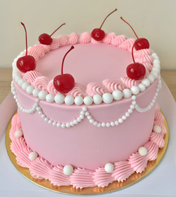 Pink Vintage Cherry Cake
