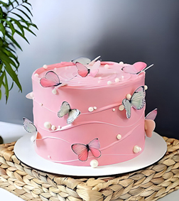 Pink Flutter Cake